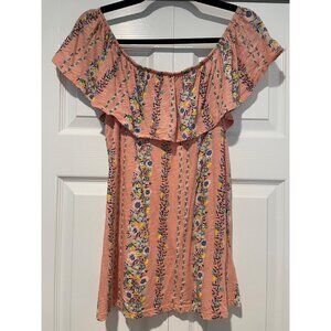 Old Navy Womens Floral Off Shoulder Peasant Top Small Boho Fairy Prairie Dainty